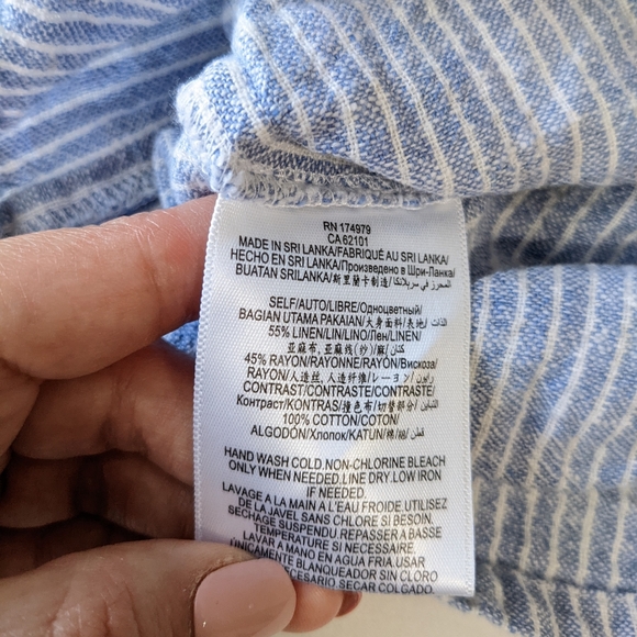 BCBGeneration Button Down Sleeveless Dress Light Blue White Stripes - Picture 5 of 8